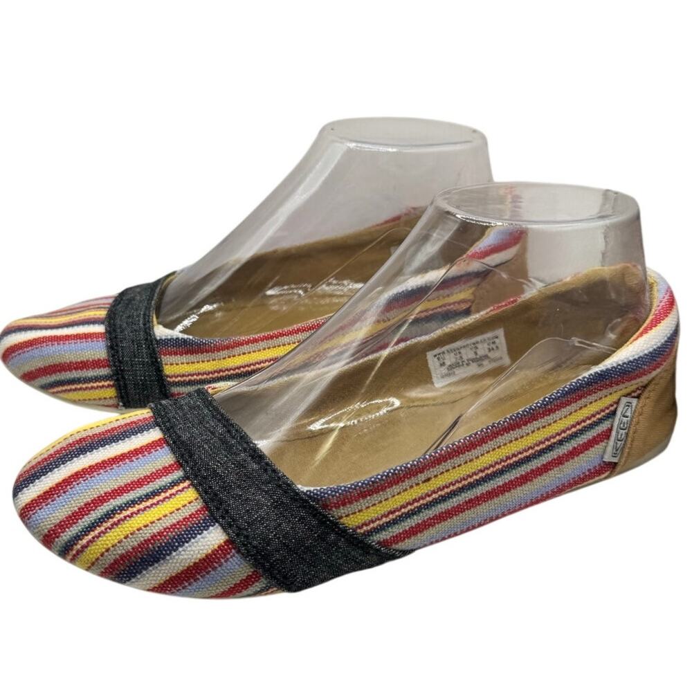 Keen Cortona Vegan Striped Multicolor Ballet Flats Size 7.5